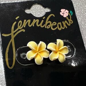 Jennibeans Yellow Plumeria Earrings
